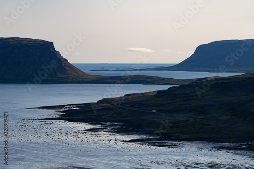 Landscape of westfjord with cloudy sky - Iceland. © Hladchenko Viktor