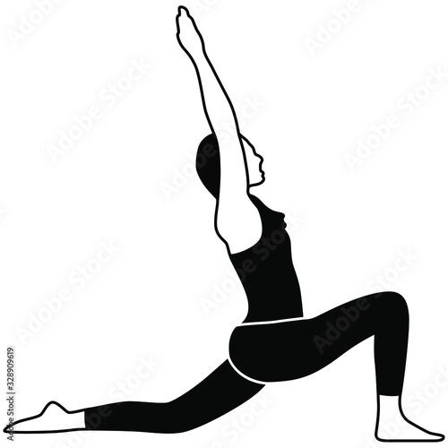 An illustration of the low lunge yoga pose