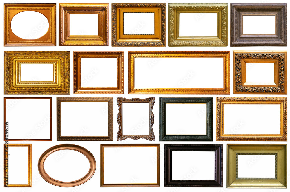 Set of frame frames picture gold silver tree. Set of frame frames picture gold silver tree.