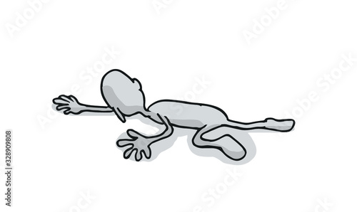 man crawling on the ground. cartoon. vector.