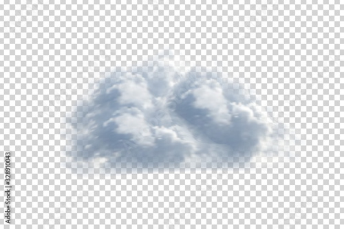 Vector realistic isolated cloud for template decoration and covering on the transparent background. Concept of storm and sky.