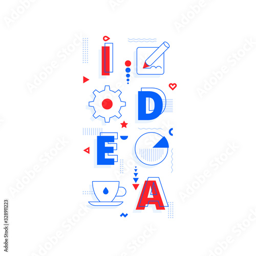 Poster Idea - geometric font in memphis style