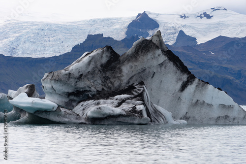 Floating icebergs in Jokulsarlon glacier lagoon  Iceland