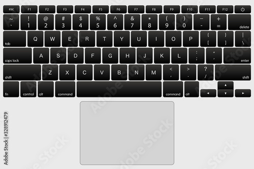 laptop computer keyboard dark black button vector