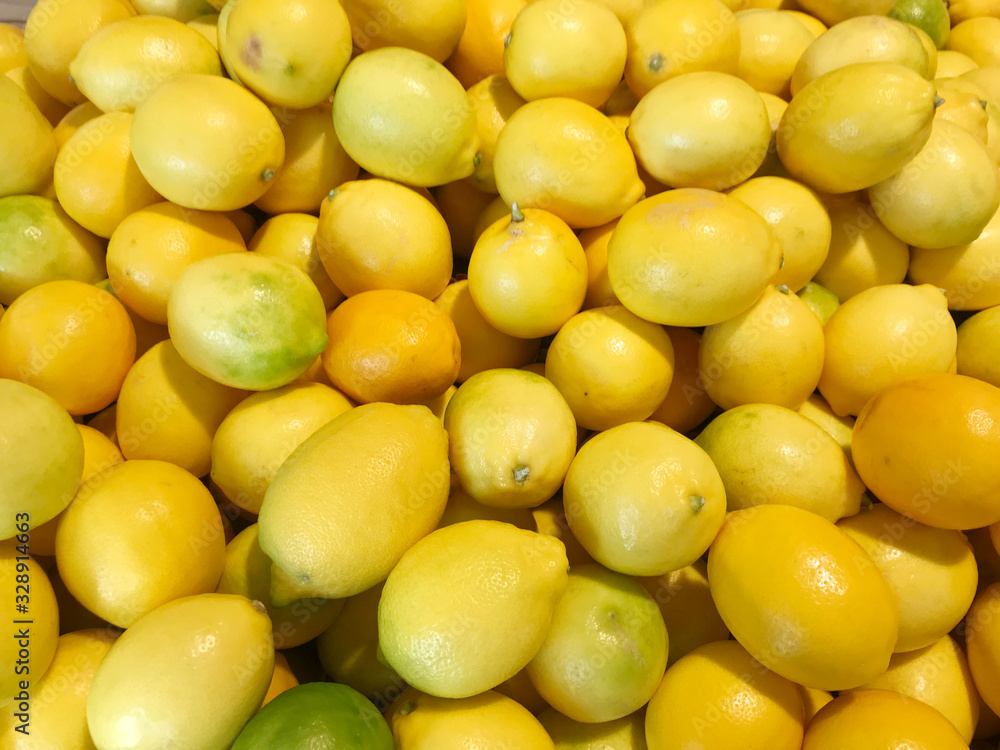 Fresh Picked Lemons in a Super Market 