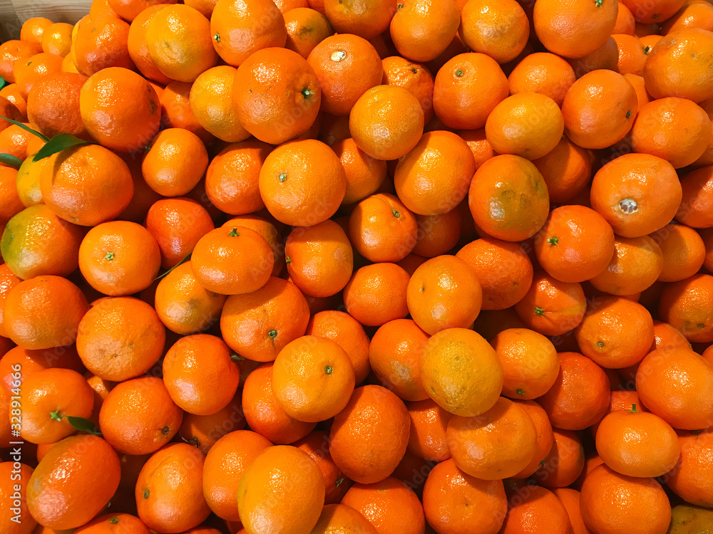 Fresh Picked Mandarins in a Super Market 