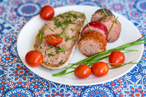 Tasty Sandwiches with Pate and Cherry Tomatoes 
