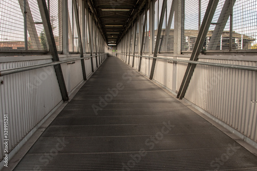 walkway on metal bridge