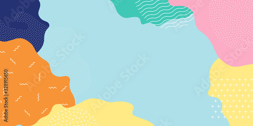 Memphis pattern background, vector abstract color splash shape design. Modern trendy Memphis pattern texture bright pop art background