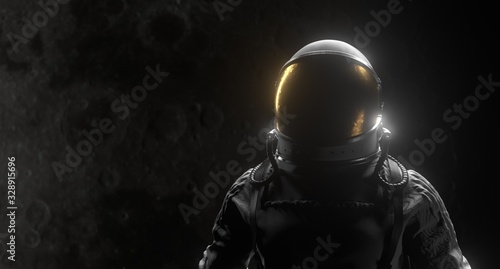 Fototapeta Naklejka Na Ścianę i Meble -  Astronaut Space Black Background