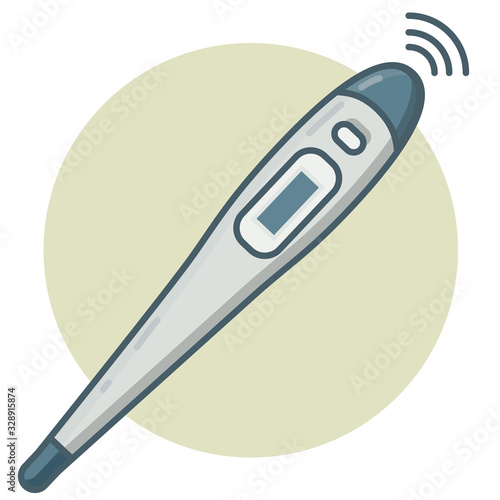 Medical digital thermometer isolated flat icon vector