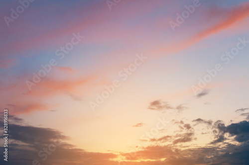 Colorful sunset sky over the horizon. Layered clouds. © ARTPROXIMO