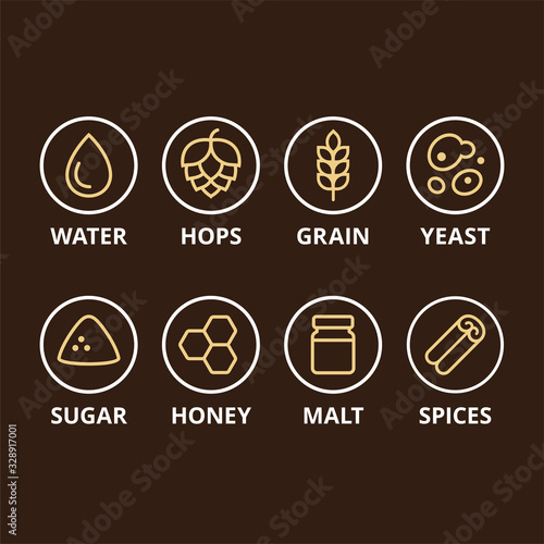 Beer ingredient icons