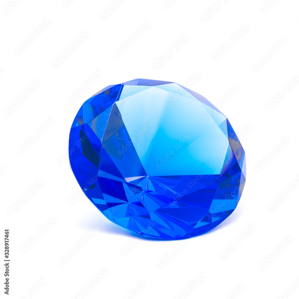 Large blue diamond luxury accessory isolated on white background Large blue diamond luxury accessory isolated on white background