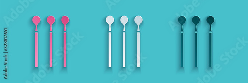 Paper cut Matches icon isolated on blue background. Paper art style. Vector Illustration