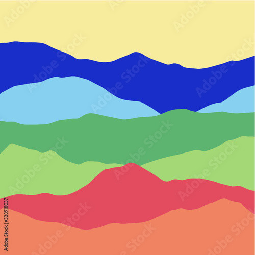 Colorful vector mountain range