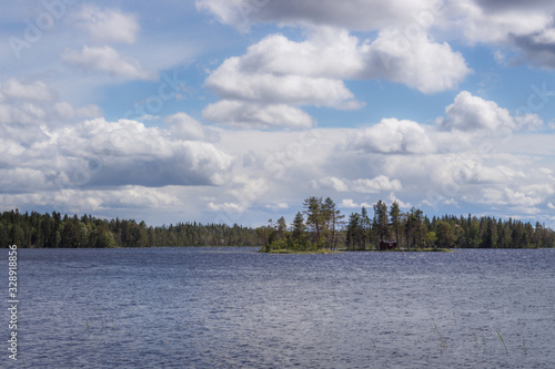 View of the Mellan-Svartsjön lake in Sweden