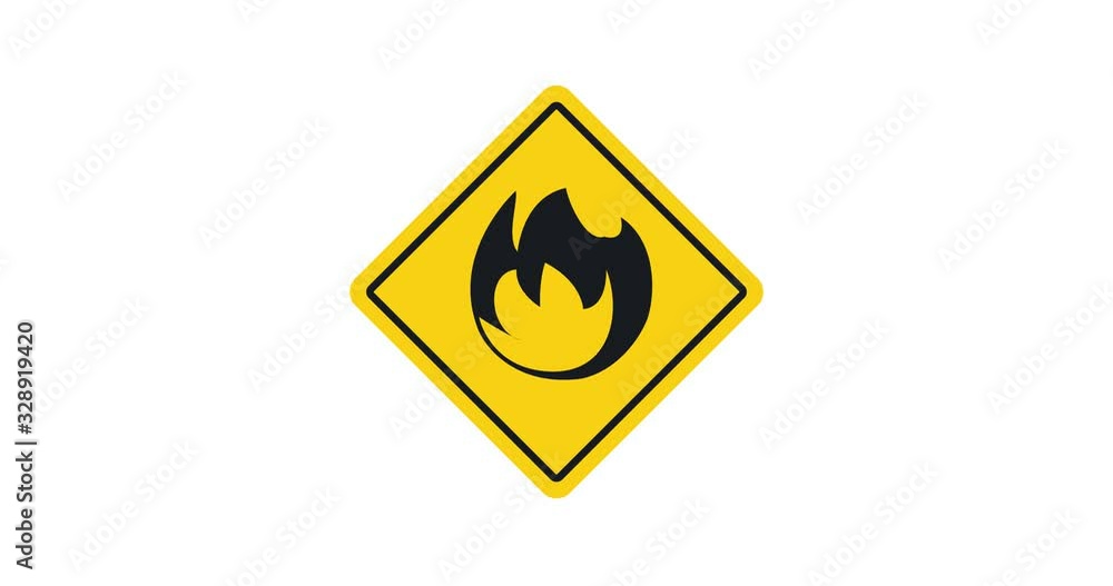 Fire and warning symbol Emoji, icon animation on white background Fire and warning symbol Emoji, icon animation on white background