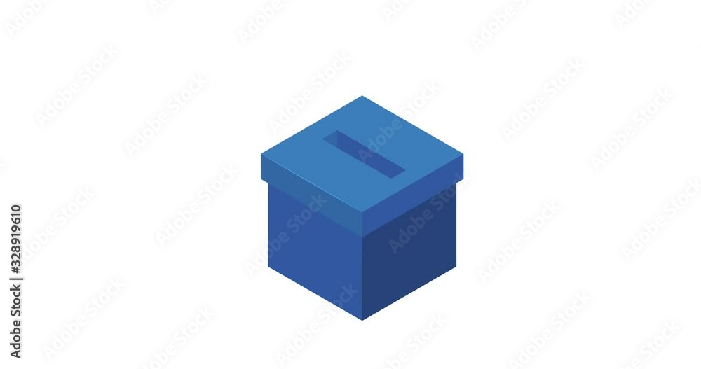 Creative video of an election ballot box. voting paper in the blue ballot box. Creative video of an election ballot box. voting paper in the blue ballot box.