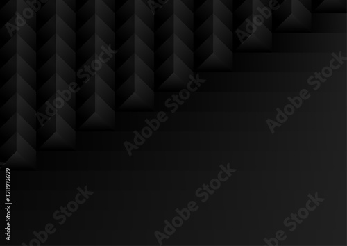 Vector : Abstract black waves surface on black background