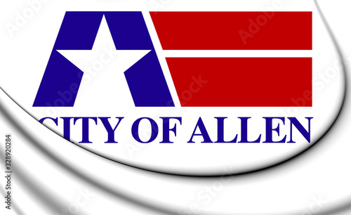 3D Flag of Allen (Texas), USA. 3D Illustration. photo