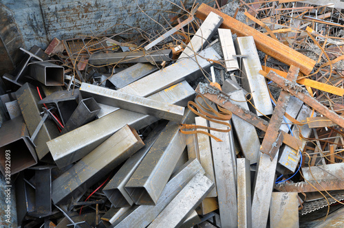 Technological scrap, background, texture. Secondary material resources