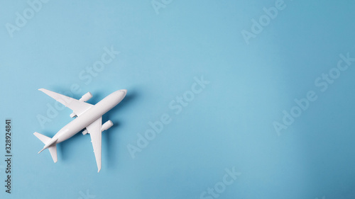 Model of a toy airplane of white color