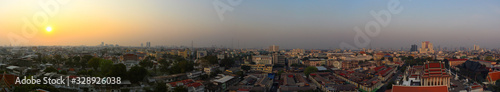 Panoramic view from above during sunset Bangkok
