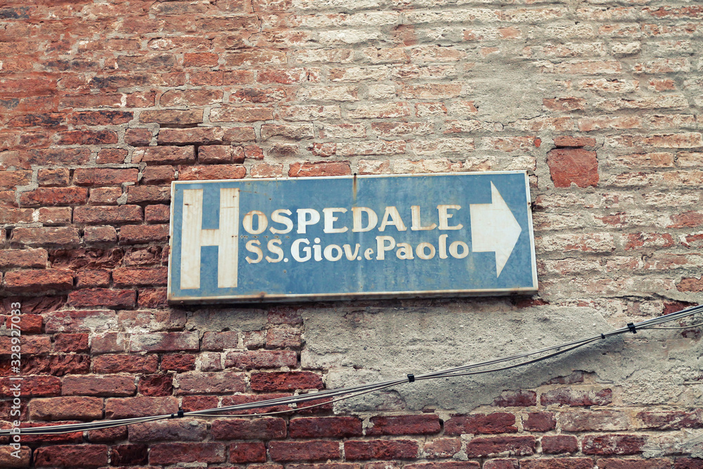 Sign of Hospital SS.Giovanni and Paolo in Venice. Italy. Sign of Hospital SS.Giovanni and Paolo in Venice. Italy.