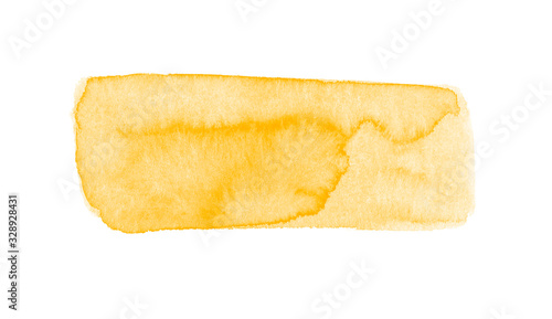 Abstract yellow watercolor stroke brush. Abstract brush for painting