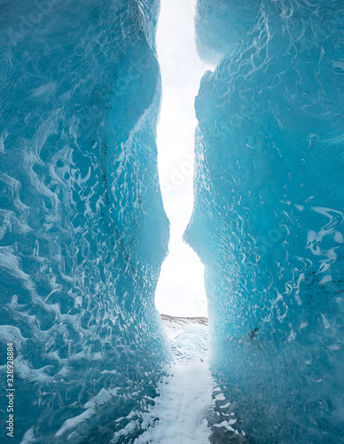 Bild auf Leinwand Entrance of an ice cave inside Vatnajokull glacier in southern Iceland