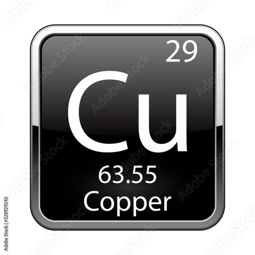 The periodic table element Copper. Vector illustration