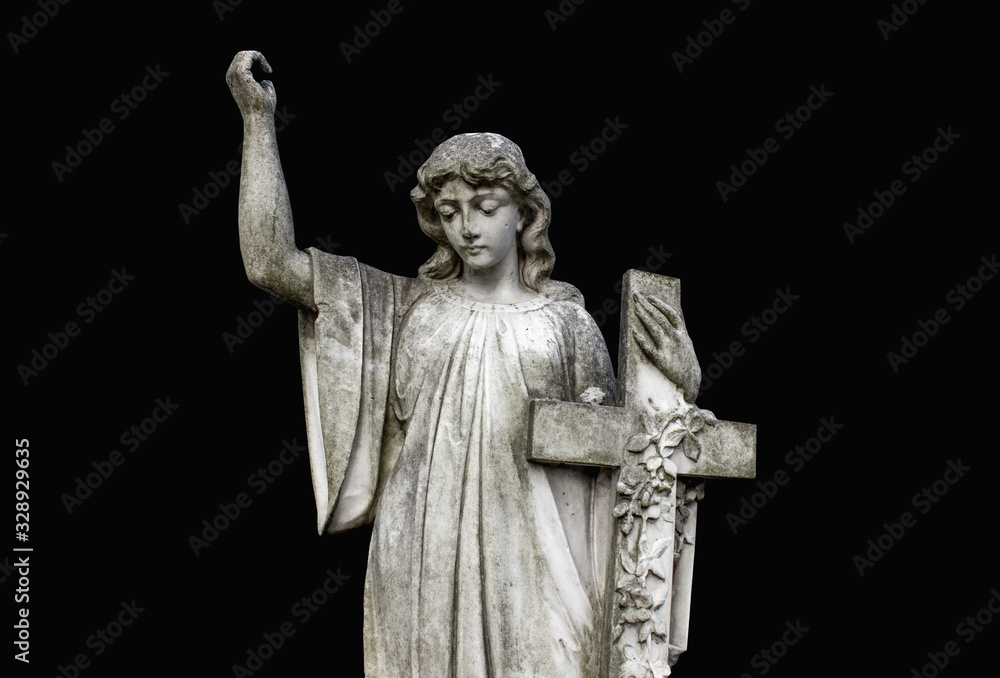 Angel with cross. Suffering and death