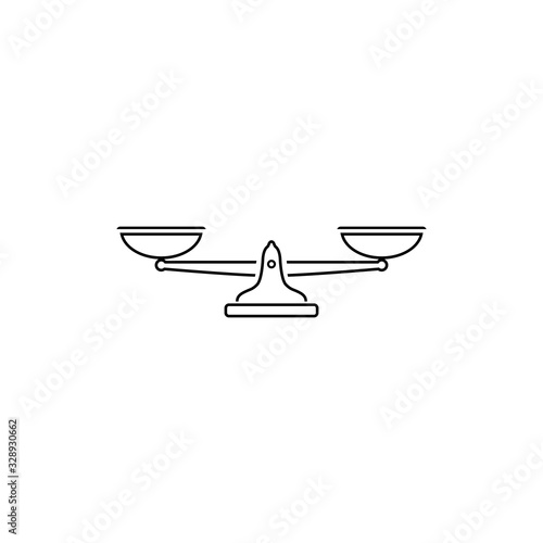 Scales black line icon. Vector scale simple illustration