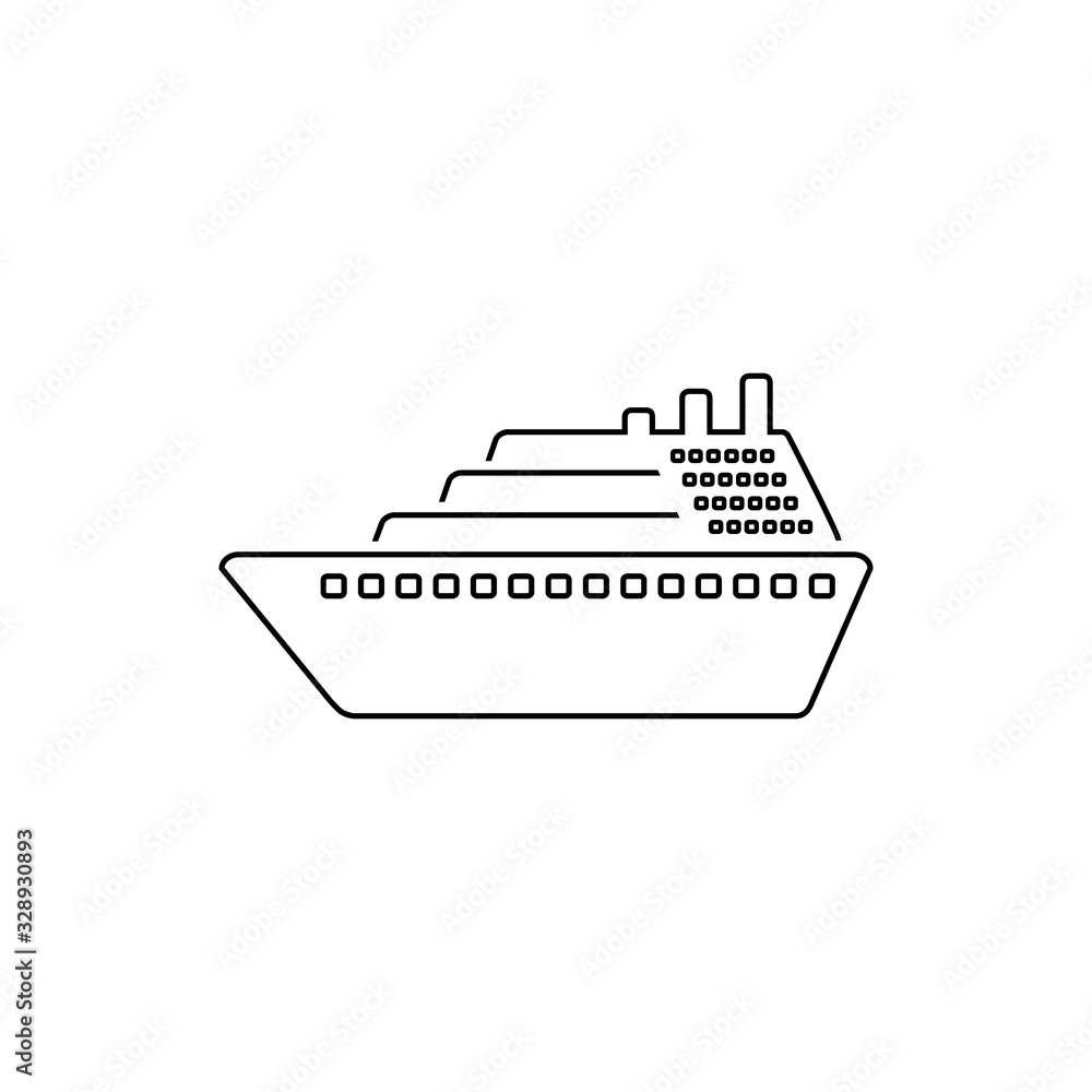 Ship line icon vector. Cruise ship symbol icon