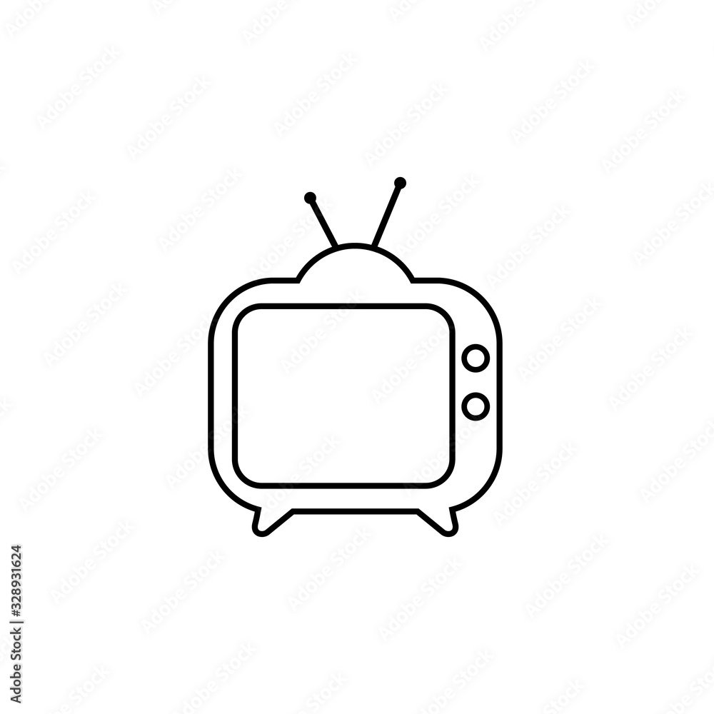TV line icon. Tv Icon in trendy flat style isolated on white background. Television symbol for your web site design, logo, app, UI. Vector illustration TV line icon. Tv Icon in trendy flat style isolated on white background. Television symbol for your web site design, logo, app, UI. Vector illustration