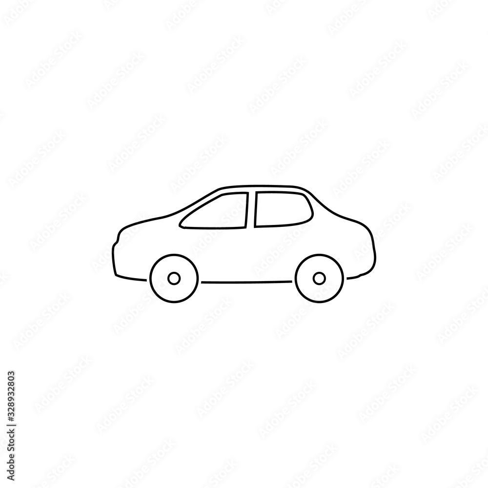 Car line icon vector illustration in modern flat