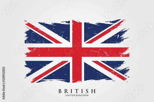 Valokuvatapetti United Kingdom flag in grunge style