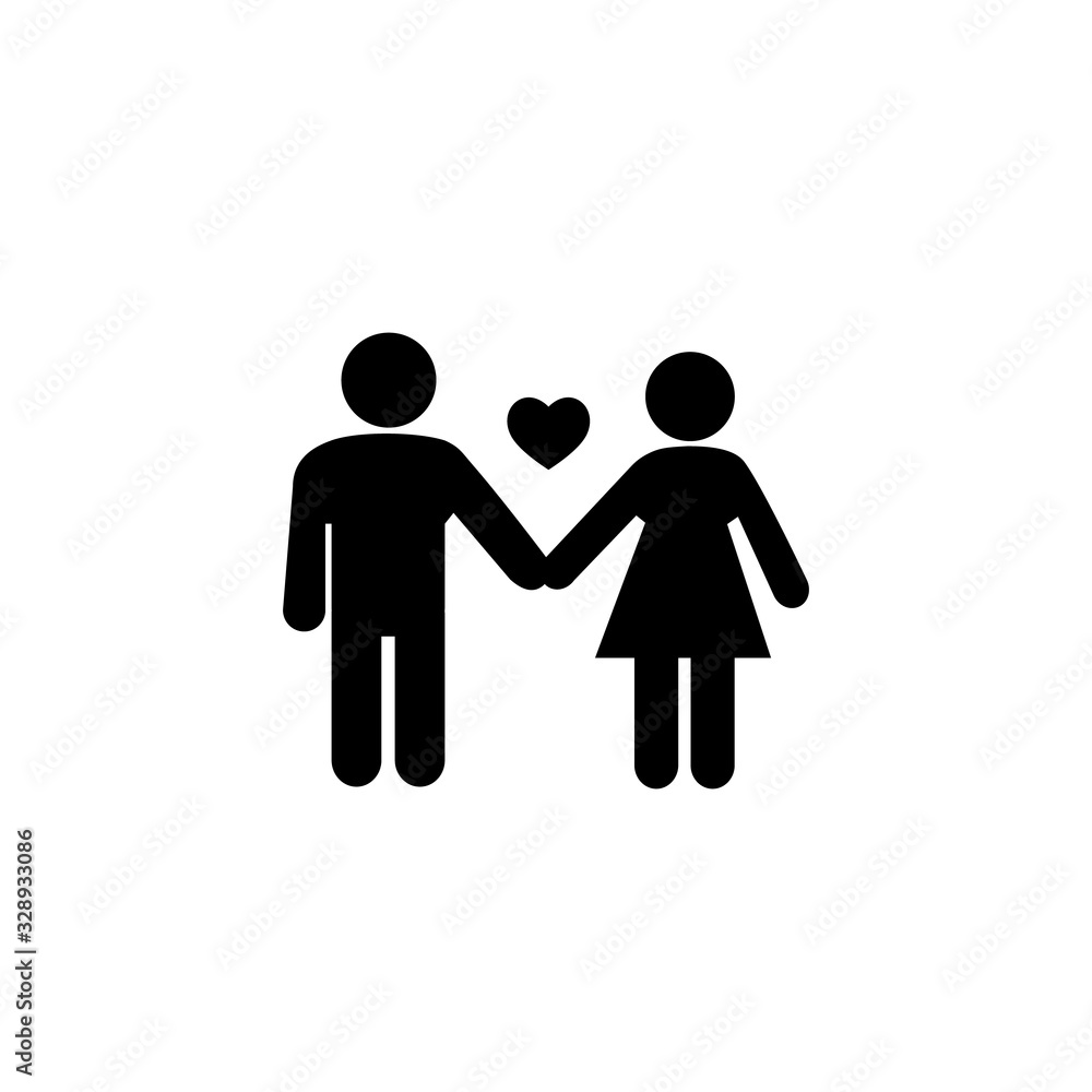 Couple icon. Love in flat. Vector illustration
