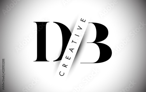 DB D B Letter Logo with Creative Shadow Cut and Overlayered Text Design. photo