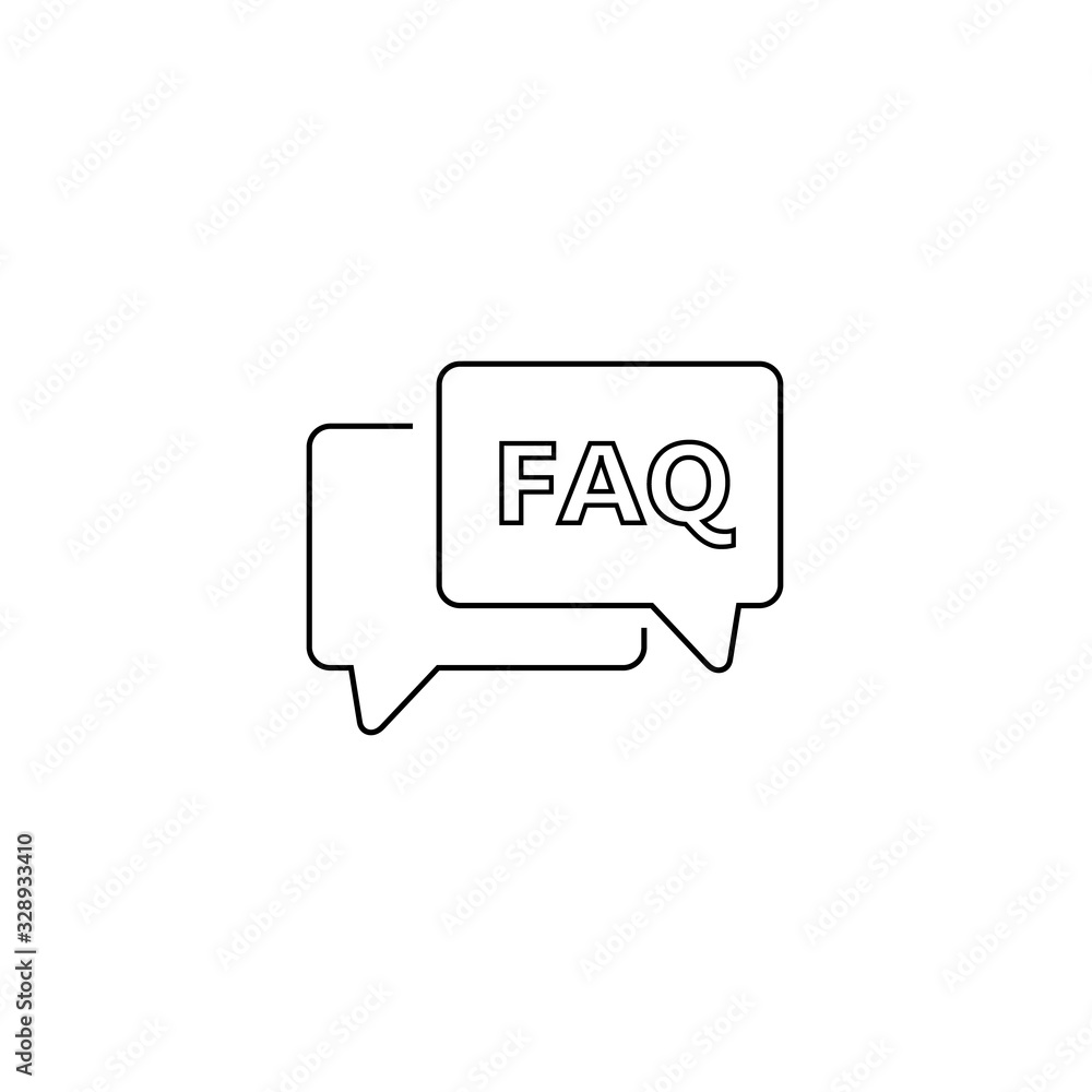 Faq line icon vector illustration in flat style Faq line icon vector illustration in flat style