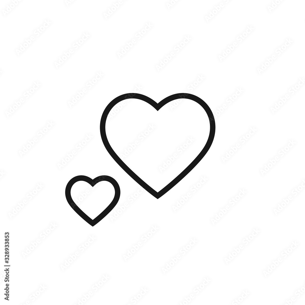 Heart Love Line Icon Vector Illustration in modern flat