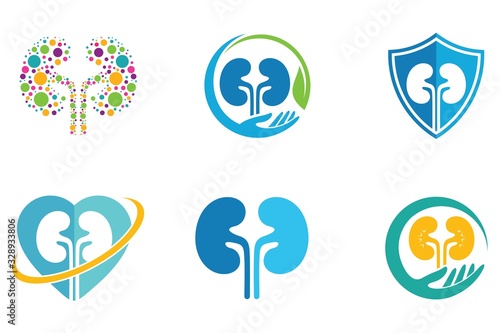 kidneys logo design template, urology logo, vector icon Illustration photo