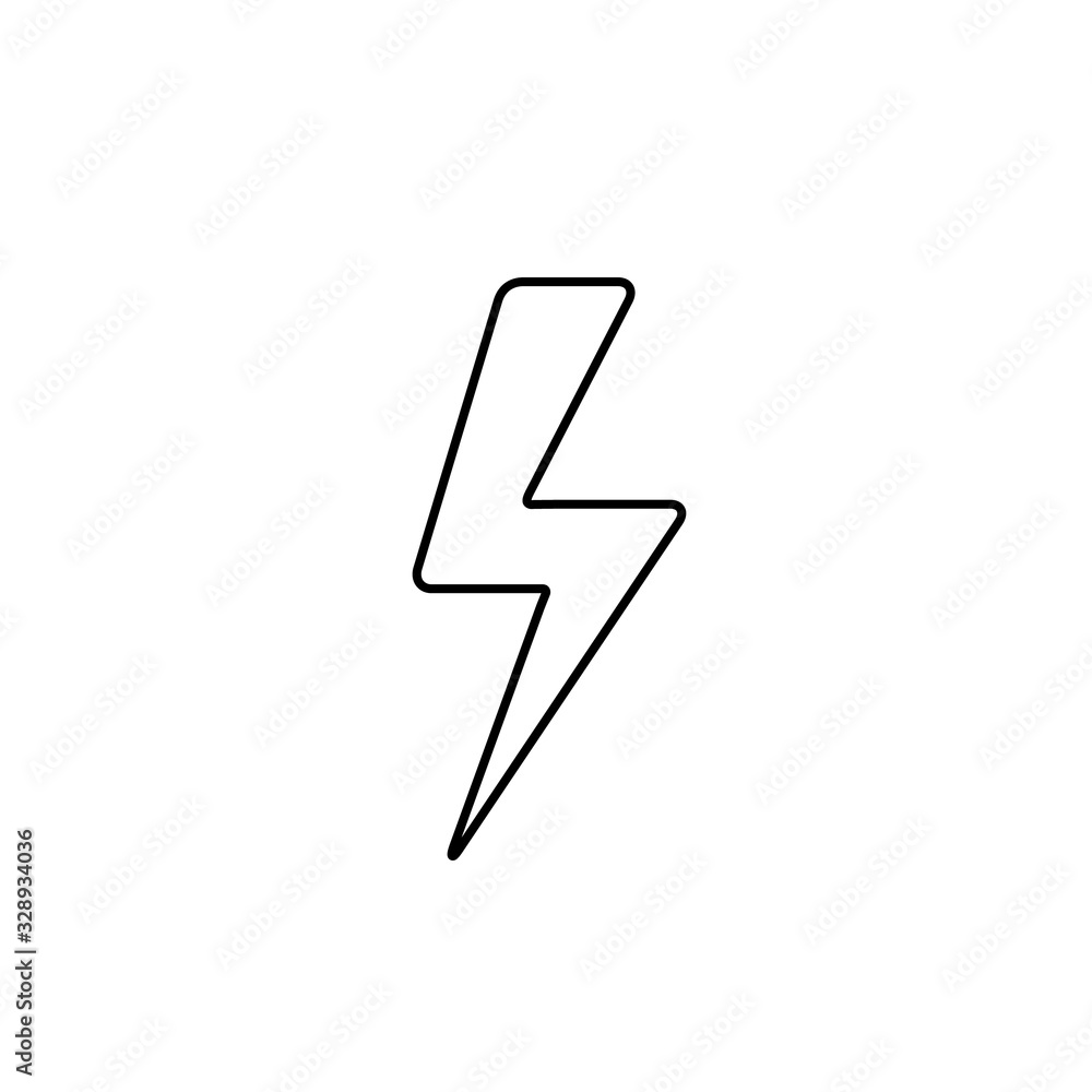Lightning Line Icon vector. Lightning, electric power vector. Energy and thunder electricity symbol concept. Flash Lightning Line Icon vector. Lightning, electric power vector. Energy and thunder electricity symbol concept. Flash