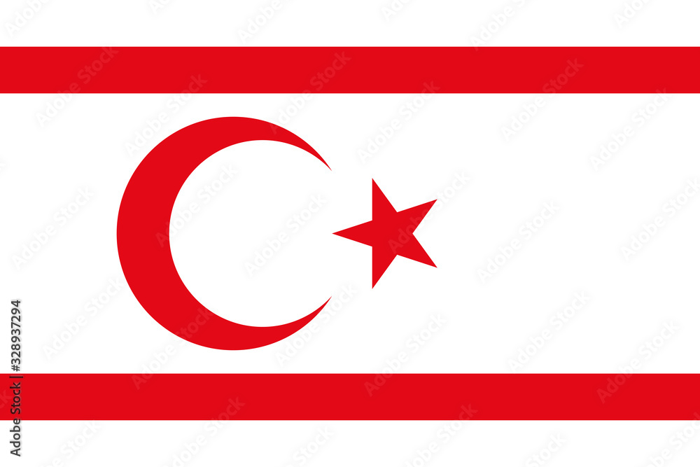 Turkish Republic of northern cyprus flag background. Perfect for backgrounds, backdrop, banner, sticker, icon, sign, symbol, label, poster and wallpaper.