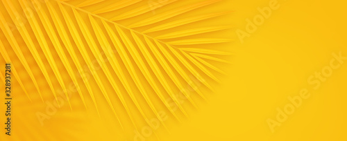 Colorful summer background with copy space. Bright yellow 3d illustration of ...
