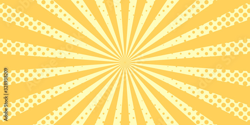 Vector background in comic book style with halftone gradient. Retro pop art design