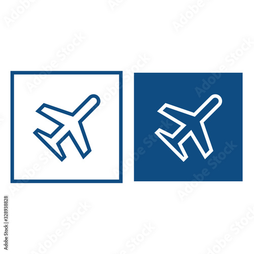 Airplane mode. The symbol is located in a square frame. Vector illustration.
