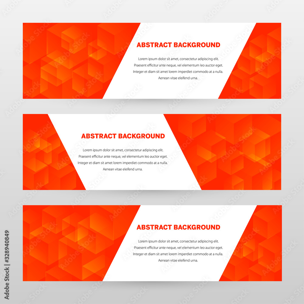 Banner vector design. Abstract background template for banner design, business, education, advertisement. Red and white color. Abstract vector illustration. Concept website template.