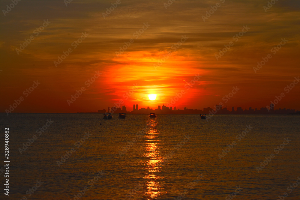 sunset over the sea sunset over the sea